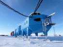 The Halley VI Research Station on the Brunt Ice Shelf in Antarctica.